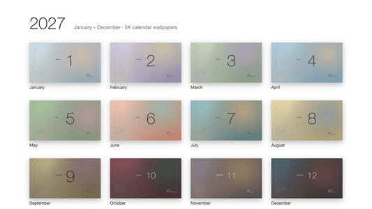 2027 Calendar Wallpapers — Haze