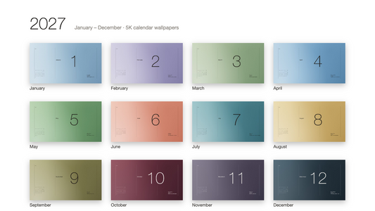 2027 Calendar Wallpapers — Dusk
