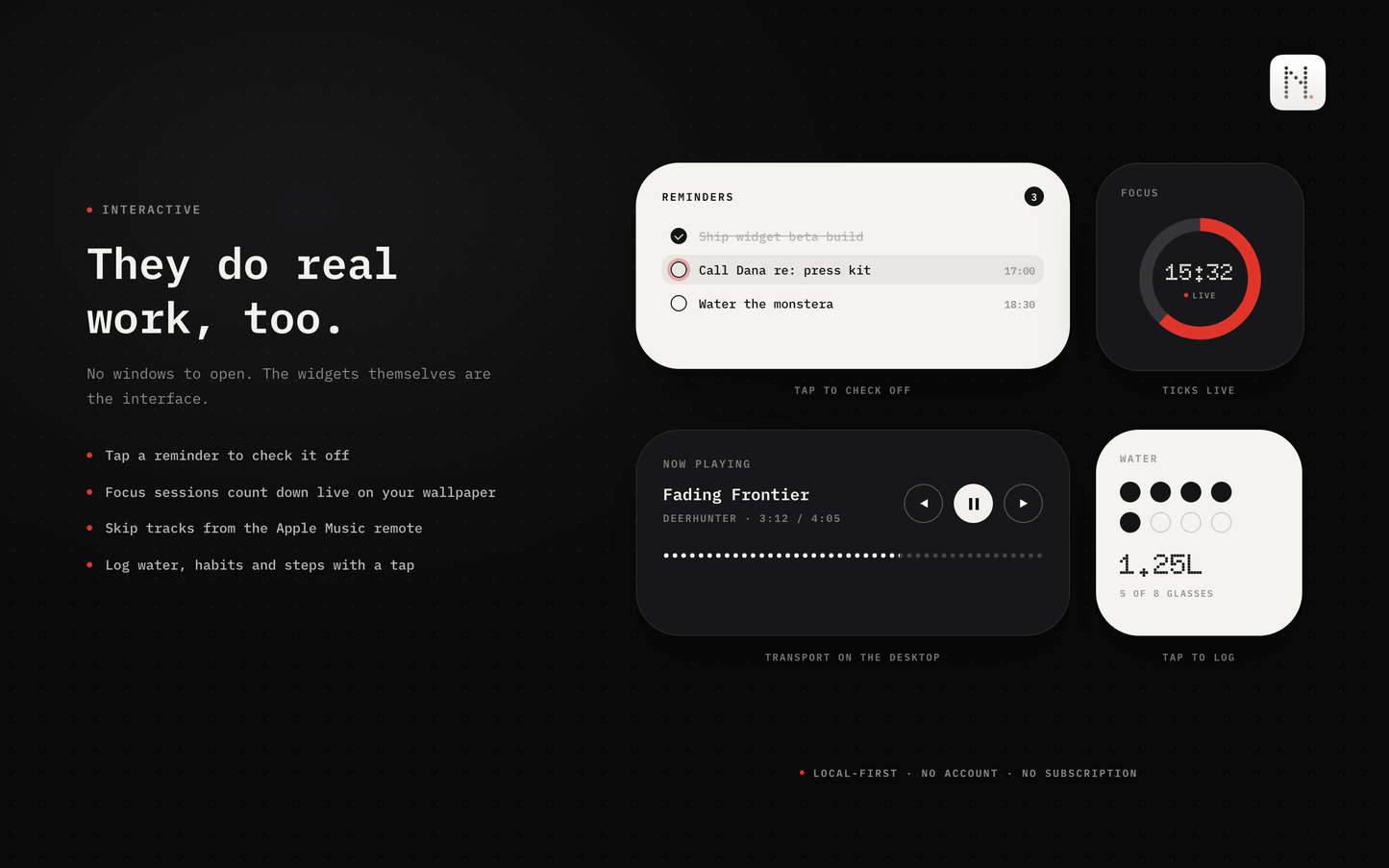Null MacOS Widgets