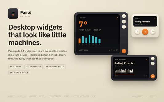 Panel MacOS Widgets