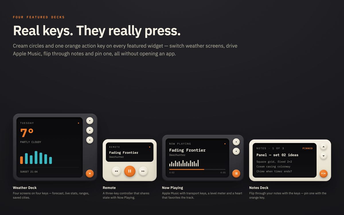 Panel MacOS Widgets