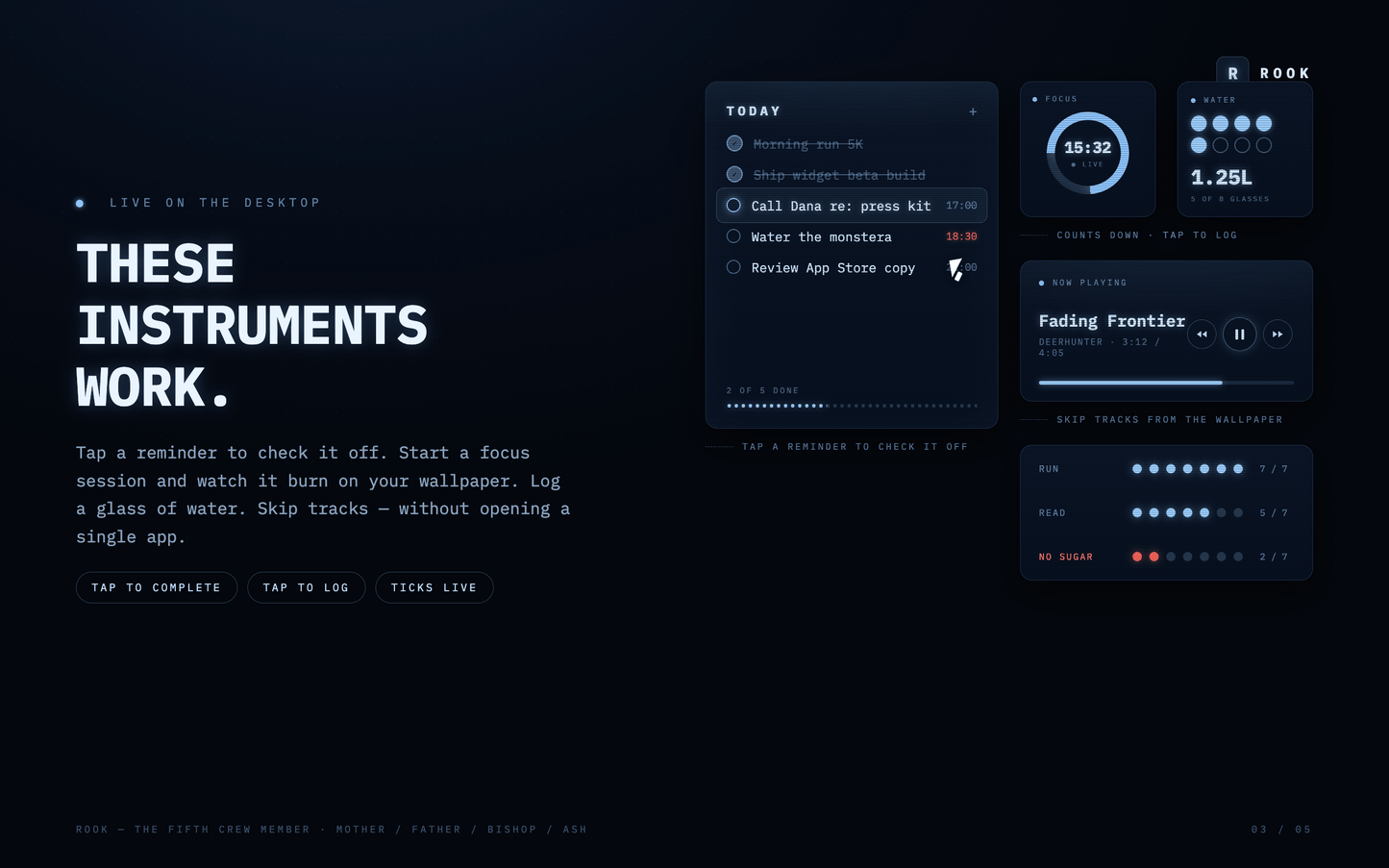 Rook MacOS Widgets